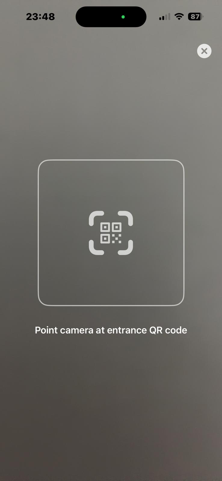 Entrance QR scanning